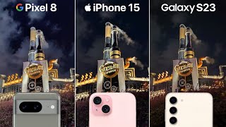 Google Pixel 8 VS iPhone 15 VS Galaxy S23 Camera Test Comparison [upl. by Urissa692]