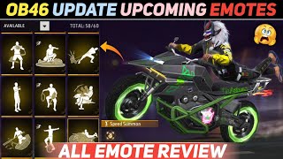 AFTER OB46 UPDATE 🥵🤑 UPCOMING ALL EMOTE 😍 REVIEW  ALL EMOTES AFTER OB46 UPDATE 🥵  PART 1 [upl. by Odnamla]