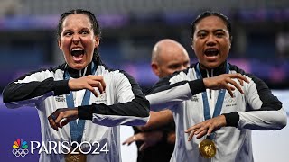 New Zealand womens rugby performs Haka after gold medal win  Paris Olympics  NBC Sports [upl. by Colligan385]