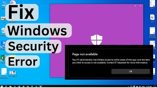 windows security error windows 10 11  Your IT administrator has limited access  sr tech 360 [upl. by Salli]