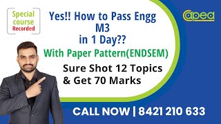 Yes How to Pass M3 in 1Day  Paper Pattern  ENDSEM  COMP  IT  AI amp ML  CS amp DE [upl. by Ecenahs]