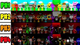 Incredibox Sprunki All Character Together  New Mod  PHASE 1 VS PHASE 2 VS PHASE 3 VS PHASE 4 [upl. by Anemij]