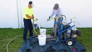 Polyglass Using the right spray equipment hose and spray gun for roof coatings application [upl. by Coit]