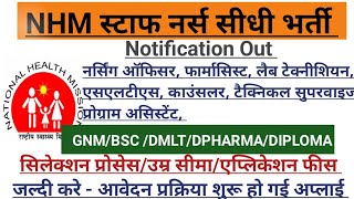 NHM STAFF NURSE VACANCY 2024 l STAFF NURSE VACANCY 2024 l NURSING VACANCY l NHM STAFF NURSE VACANCY [upl. by Hgalehs]