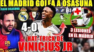 El MADRID GOLEA 40 a OSASUNA con HATTRICK de VINICIUS ¡3 LESIONES y MILITAO MUY GRAVE [upl. by Orbadiah]