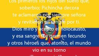 Himno Nacional del Ecuador Original con letra [upl. by Rednaskela488]