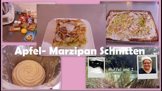 Apfel Marzipan Schnitten köstlicher und fluffiger Kuchen [upl. by Tehcac402]