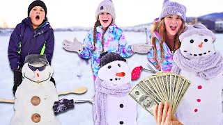 WHO CAN BUILD THE BEST SNOWMAN WINS 1000  JKREW [upl. by Napra]