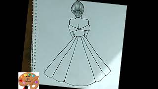 How to draw a girl backside  Girl drawing step by step [upl. by Particia]