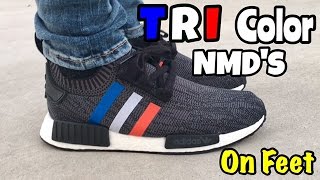 adidas NMD R1 PK quottri colorquot on feet [upl. by Ihpen475]