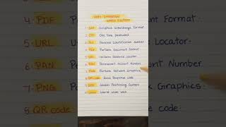 Important Words Full form english englishlanguage tipstolearnenglish subscribe shorts [upl. by Ramedlav]