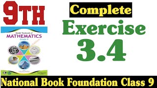 class 9 maths chapter 3 exercise 34  national book foundation class 9 maths  fazal academy [upl. by Gesner112]