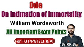 William Wordsworth  Most Important Exam Points  Ode On Intimation of Immortality by Wordsworth [upl. by Aisemaj]