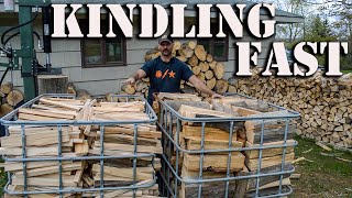 The Fastest Way To Make Kindling  A Vertical Log Splitter [upl. by Rellek265]