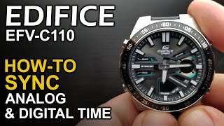 Casio Edifice EFV C110  Adjusting watch hands [upl. by Letnom]