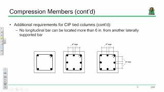 CE 413 Lecture 39 ACI Requirements for Columns 20190422 [upl. by Enelahs569]