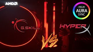 GSKILL trident z RGB vs HYPERX predator RGB with ASUS aura sync [upl. by Ocimad]