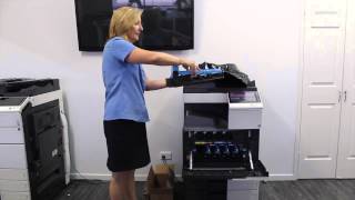 KM C224eC754e How to replace Toner Waste Box [upl. by Kirsti]