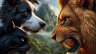 A Clever Cat and Dog Team up Against Lion [upl. by Endres148]