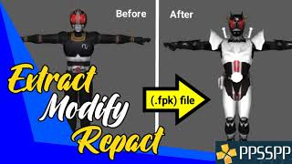 Tutorial Extract modify and repack FPK Files  Kamen Rider Super Climax Heroes PSP  MOD PSP [upl. by Trellas694]