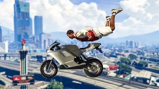 IMPOSSIBLE SKYDIVE STUNT  GTA V Stunts amp Fails [upl. by Ney]