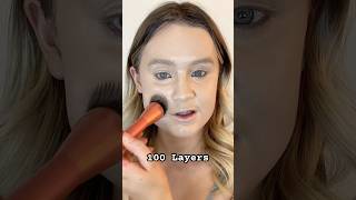 100 LAYERS CHALLENGE TRYING 100 LAYERS OF FOUNDATION MAKEUP CHALLENGE [upl. by Adnical218]