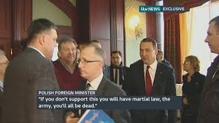 Ukraine protests Polish minister Radoslaw Sikorski warns protest leader quotyoull all be deadquot [upl. by Yonit576]