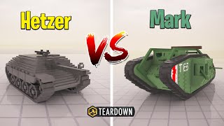 HETZER Tank vs MARK Tank  Teardown [upl. by Coltin137]