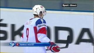 Marius Holtet vs France IIHF WC2011 [upl. by Ainnek]