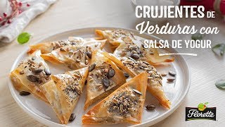 Crujientes de Verduras con Salsa de Yogur  Recetas Navideñas Florette [upl. by Bekaj251]