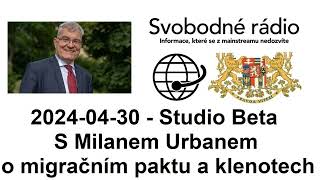 20240430  Studio Beta  S Milanem Urbanem o migračním paktu a klenotech [upl. by Ahserak]