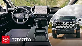 A Look Inside the 2022 Toyota Tundra Interior amp Features  Toyota [upl. by Odelinda]