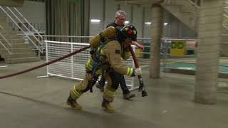 Charged Hose AdvanceFirefighter Testing University of Alberta [upl. by Collyer]