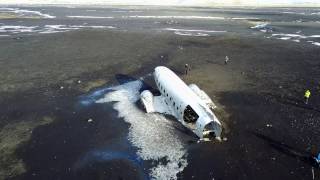 DC3 Crashed at Solheimasandur Iceland  Drone footage 4K [upl. by Llesig93]