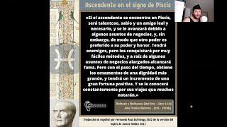 Ascendente en Piscis en la astrología helenística tardía según Julio Fírmico Materno [upl. by Enidan144]