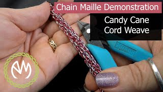 Chain Maille Weave Tutorial  Candy Cane Cord Weave Redo [upl. by Esilrahc]