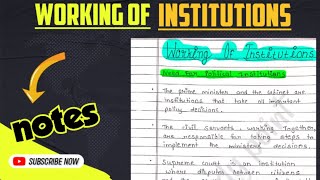 Working of institutions Best Handwritten Notes Class 9th Civics Ch4 ‎‎Edustudypoint [upl. by Cralg672]