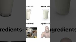 Normal milk vs vegan milk ☠️☠️☠️☠️ [upl. by Elleuqar]