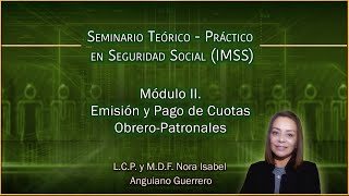 Seminario en Seguridad Social IMSS  M2 Emisión y Pago de Cuotas ObreroPatronales SUA y SIPARE [upl. by Alodee893]