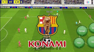 Efootball 2025Arabic commentry Barcelona vs local players efootball pes konamigame [upl. by Charil]