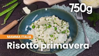 Recette du risotto primavera aux petits pois Grana Padano AOP et herbes Mamma italia 3  750g [upl. by Araec]