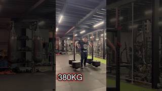 Strongman Training Im Back 380kg yoke [upl. by Annaeoj]