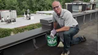 How to repair flat roof leaks inexpensively with 18 Flashing Cement  KARNAK [upl. by Casar840]