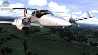 Dovetail Games Flight School  Diamond Da42 landing with one engine failed [upl. by Ynney]