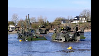 Marder Leopard 2 A7V und Amphibie M3  Gewässerübergang bei Wettiner Schwert 2024 [upl. by Ijat845]