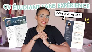 Comment faire un CV pour un JOB ÉTUDIANTS Stage alternance   Avec paspeu dexpérience [upl. by Gothart]