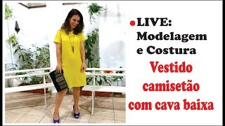 LIVE  Vestido camisetão em viscose super facil para iniciantes [upl. by Sculley]