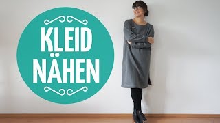 Gemütliches Kleid nähen  Aus Strickstoff [upl. by Elmo6]