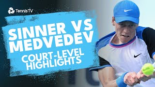 Jannik Sinner vs Daniil Medvedev CourtLevel Highlights  Miami 2024 [upl. by Janean940]