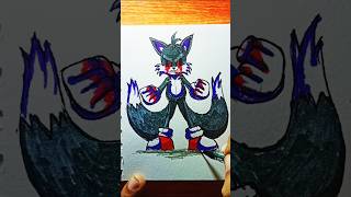 Pendrawing stickman speed Tails exe drawing art shorts sonic [upl. by Reace]